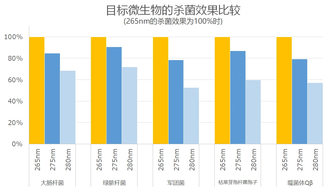目标微生物的杀菌效果对比